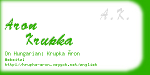 aron krupka business card